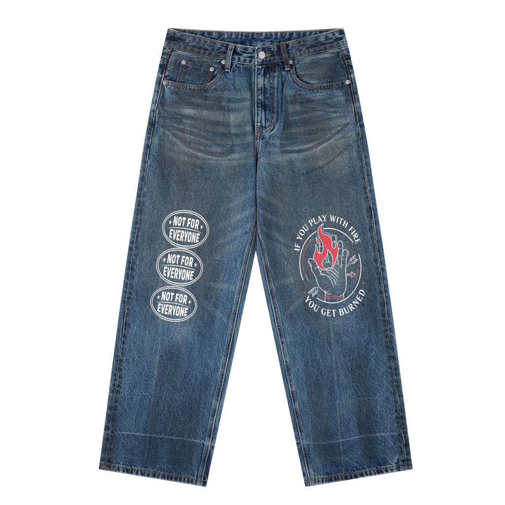 Vintage Wash Baggy Denim Jeans