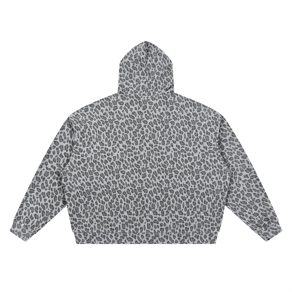 Unisex Leopard Print Waffle Full Zip Hoodies
